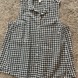 JJill - Large petite. Sleeveless blouse, black and white gingham. Asking $20